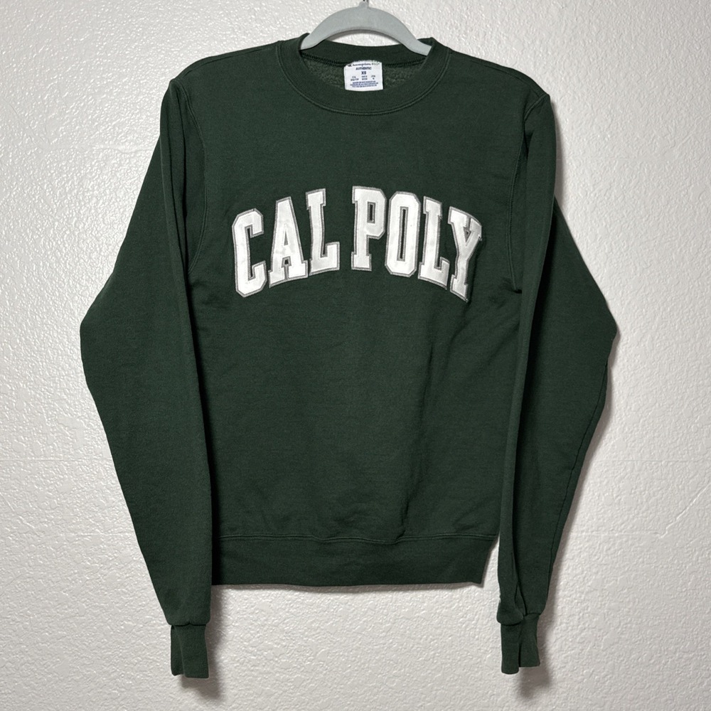Champion‎ Y2K Cal Poly Stitched Crewneck Pullover XS Eco Fleece San Luis Obispo